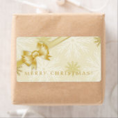 Golden Bow Kerstmis Sneeuwvlokken etiketten (Insitu)