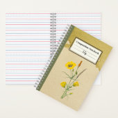 Golden Bowl Mariposa Bloem Gepersonaliseerde Comp Notitieboek (Binnen)