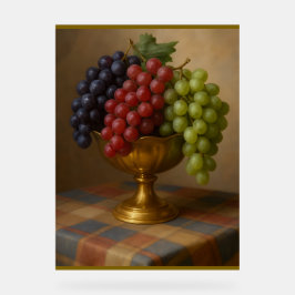 Golden Bowl of Grapes Acryl Bord