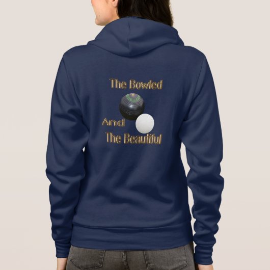 Golden Bowled Beauful Lawn Bowls Design Hoodie (Achterkant)