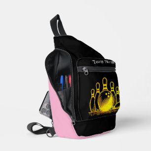 Golden Bowling Team Art Sling Bag