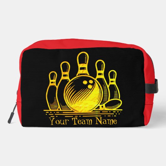  Golden Bowling Team Art Toilettasje (Achterkant)