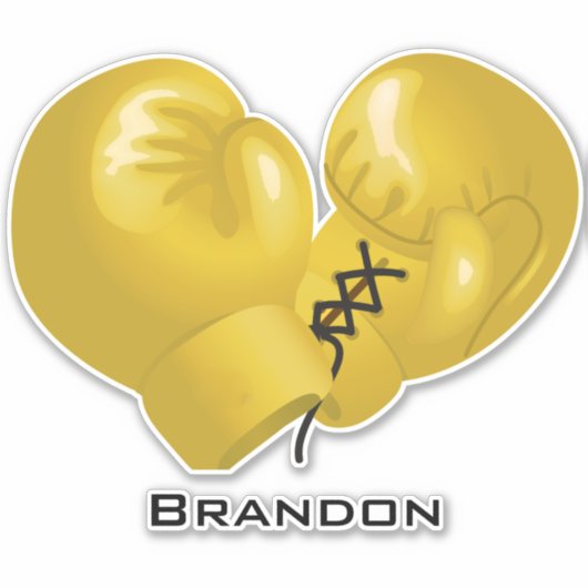 Golden Boxing Ghandschoenen Design Contour Sticker (Voorkant)