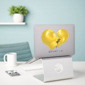 Golden Boxing Ghandschoenen Design Contour Sticker (Laptop op bureau)