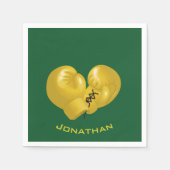 Golden Boxing Ghandschoenen Design Paper Napkins Servet (Voorkant)