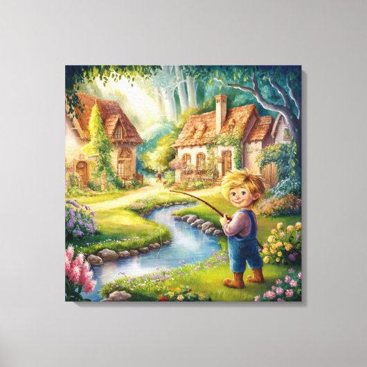 Golden Boy door de Stream Schilderij Canvas Print (Voorkant)