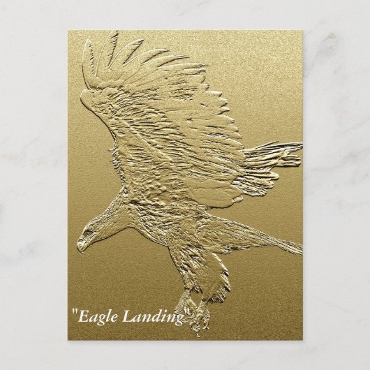 "Golden Boy" Landing Eagle Gold Foil-effect Art Briefkaart (Voorkant)