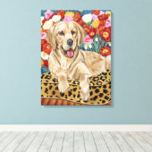 Golden Boy Retriever Canvas Afdruk (Insitu (Houten vloer))