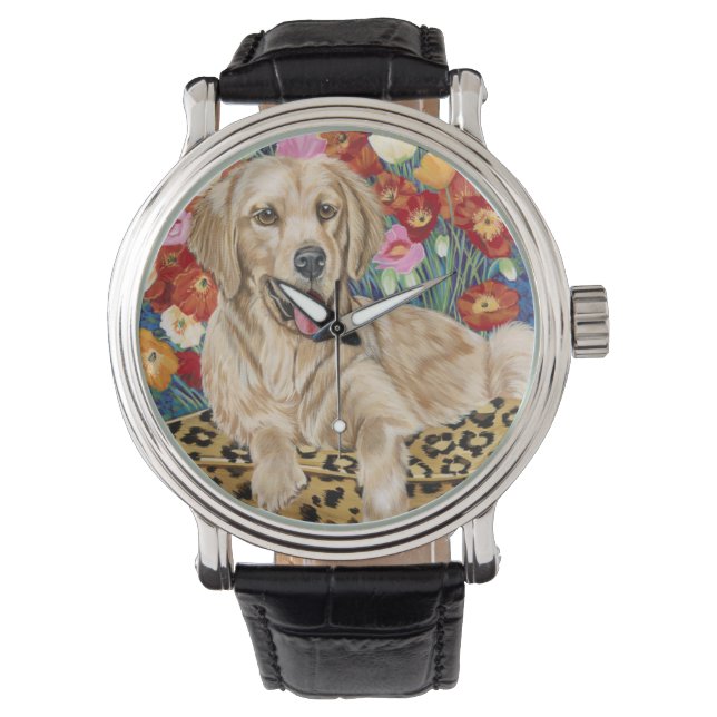 Golden Boy Retriever Horloge (Voorkant)