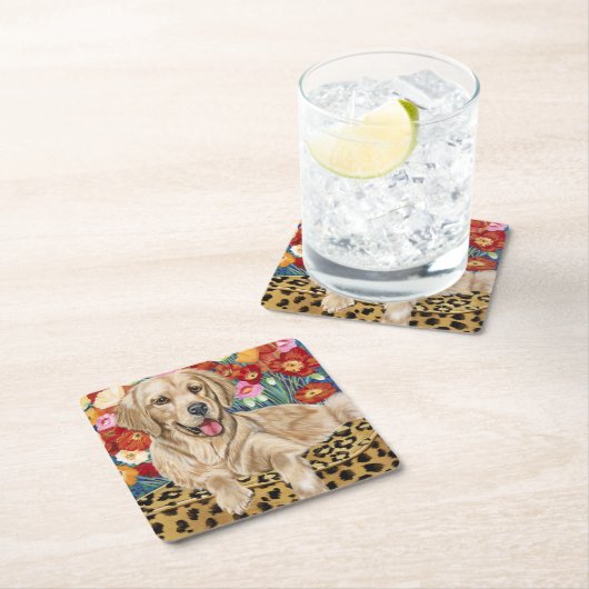 Golden Boy Retriever Kartonnen Onderzetters (Insitu)