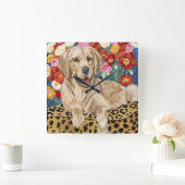 Golden Boy Retriever Vierkante Klok (Huis)