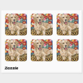 Golden Boy Retriever Vierkante Sticker (Vel)