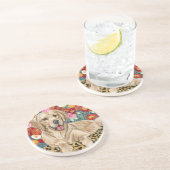 Golden Boy Retriever Zandsteen Onderzetter (Zijkant)