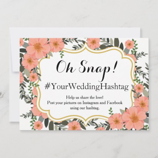 Golden Bracket Wedding Hashtag (Voorkant)