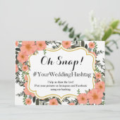 Golden Bracket Wedding Hashtag (Staand voorkant)