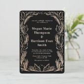 Golden Branches Border Huwelijksuitnodiging Kaart (Staand voorkant)