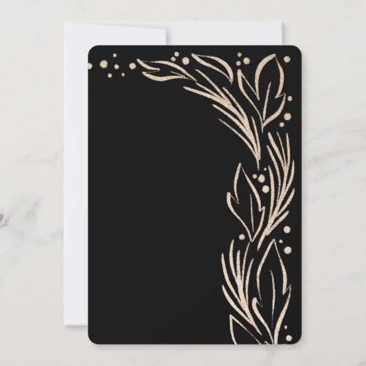 Golden Branches Border Huwelijksuitnodiging Kaart (Achterkant)