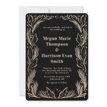 Golden Branches Border Huwelijksuitnodiging