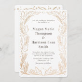 Golden Branches border Wedding White Kaart (Voorkant / Achterkant)