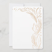 Golden Branches border Wedding White Kaart (Achterkant)