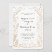 Golden Branches border Wedding White Kaart (Voorkant)