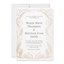 Golden Branches border Wedding White