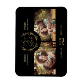 Golden Branches Elegant 2 Custom Photos Wedding Magneet