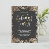 Golden Branches Vakantiefeest uitnodiging (Staand voorkant)