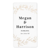 Golden Branches Wedding Design Etiket (Voorkant)
