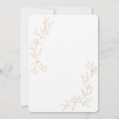 Golden Branches Wedding Invitation Kaart (Achterkant)