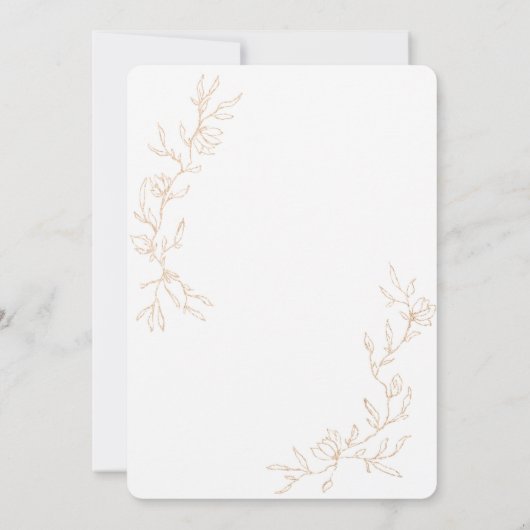 Golden Branches Wedding Invitation Kaart (Achterkant)