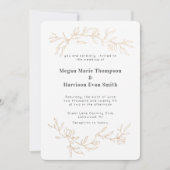 Golden Branches Wedding Invitation Kaart (Voorkant)