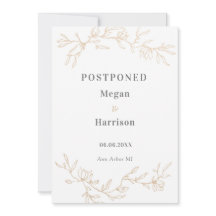 Golden Branches Wedding Postponed Notice