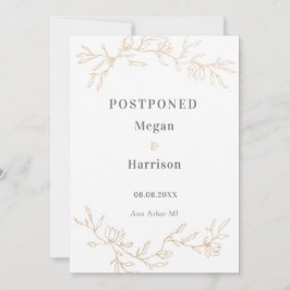 Golden Branches Wedding Postponed Notice Save The Date