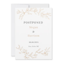 Golden Branches Wedding Postponed Notice