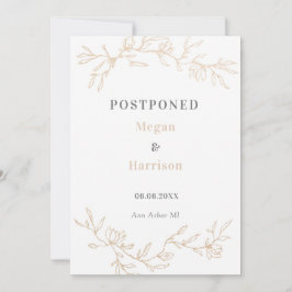 Golden Branches Wedding Postponed Notice Save The Date