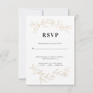 Golden Branches Wedding RSVP Kaartje
