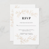 Golden Branches Wedding RSVP Kaartje (Voorkant / Achterkant)