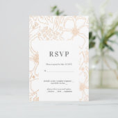 Golden Branches White Wedding RSVP Kaart (Staand voorkant)
