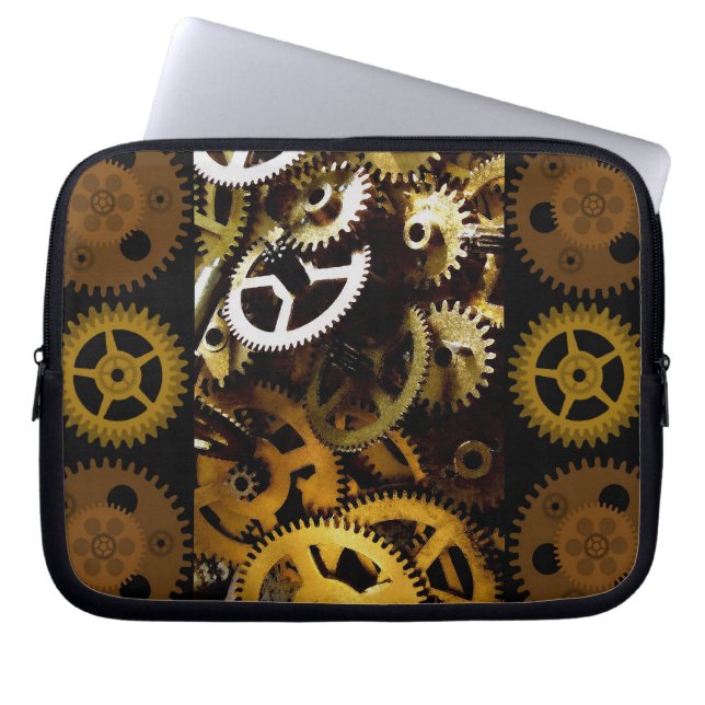 Golden Brass Clockwork-laptopcover Laptop Sleeve (Voorkant)