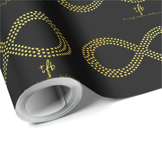 Golden Brass Infinity Hearts Cadeaupapier (Rol Hoek)