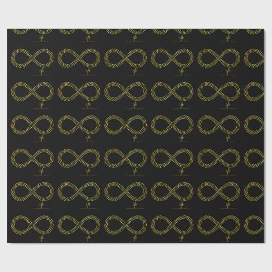 Golden Brass Infinity Hearts Cadeaupapier (Vlak)