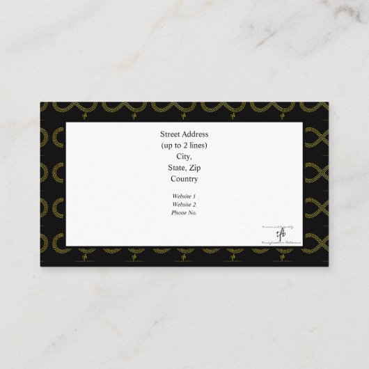 Golden Brass Infinity Hearts Visitekaartje (Achterkant)