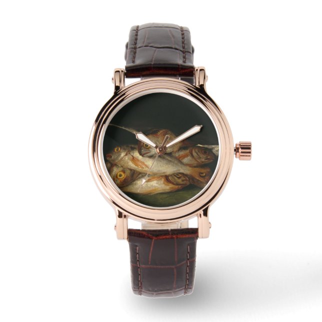 Golden Bream Fish (Stilleven) (Francisco de Goya) Horloge (Voorkant)