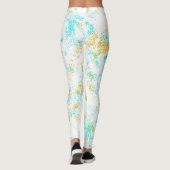 Golden Breeze Abstracte Leggings – Aqua & Mosterd  (Achterkant)