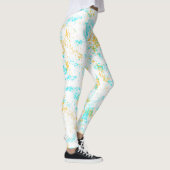 Golden Breeze Abstracte Leggings – Aqua & Mosterd  (Rechts)