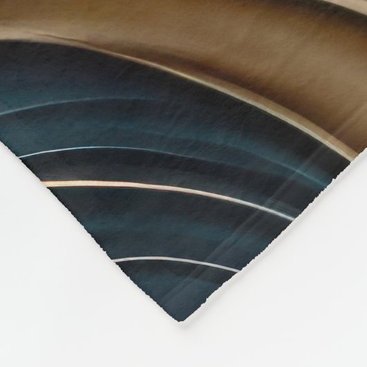 Golden Breeze - Blauwgroen en goudstromend Abstrac Fleece Deken (Hoek)