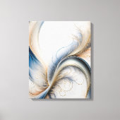 Golden Breeze Zacht Blauw En Goud Stromende Kunst Canvas Afdruk (Voorkant)