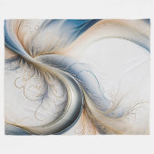Golden Breeze Zacht Blauw En Goud Stromende Kunst Fleece Deken (Voorkant (Horizontaal))