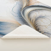 Golden Breeze Zacht Blauw En Goud Stromende Kunst Sherpa Deken (3/4)